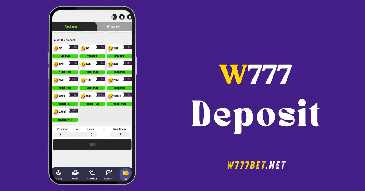 W777 deposit money