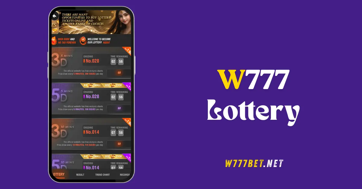 W777 lottery tickets
